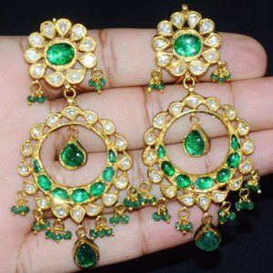 Emerald Earrings - Diamond Earrings